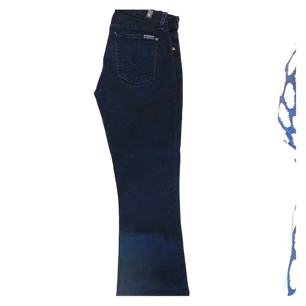7 For All Mankind crop flare navy jeans